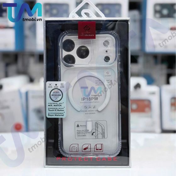 Ốp Lưng Iphone 18 Pro Max - Trong Suốt Có Magsafe