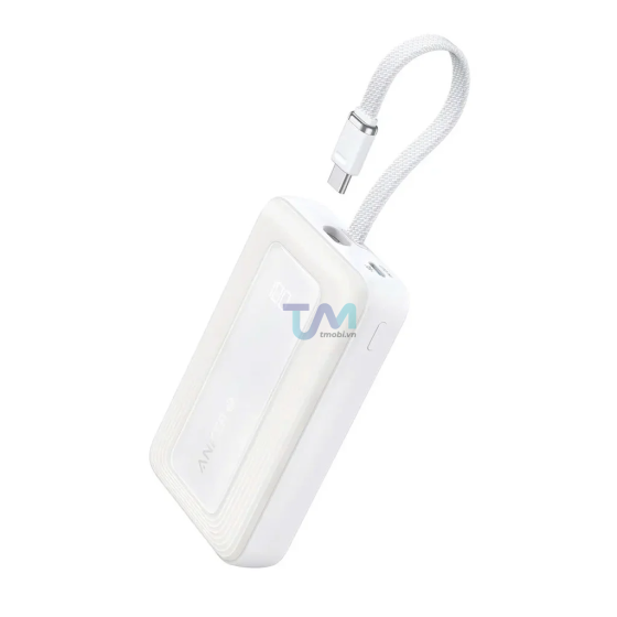 Pin Dự Phòng Kèm Cáp Type-C ANKER Zolo A1688 10000mAh 30W (USB + Type-C Port, Digital Display) - BLUE