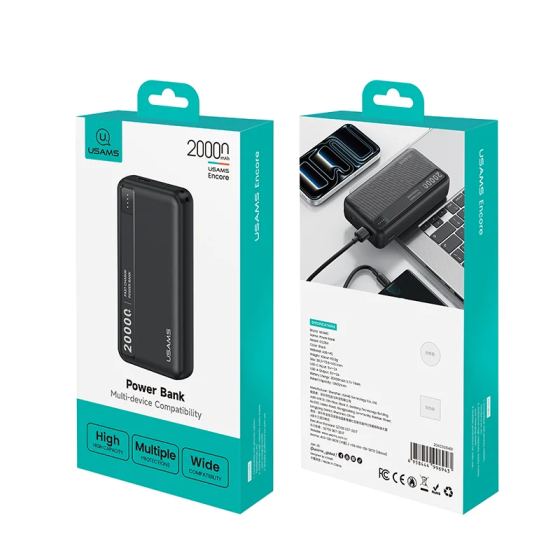 Pin sạc dự phòng usams CD264 PB89 a+c dual-port 20000MAH đen