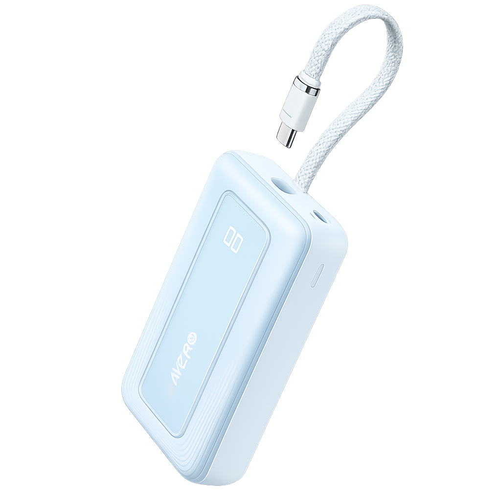 Pin Sạc Dự Phòng Mini 10000mAh Tích Hợp Cáp USB-C
